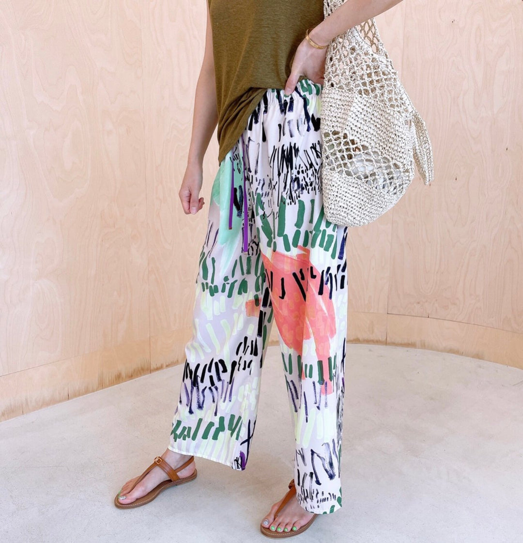 Paint Brush Pattern Summer Pants