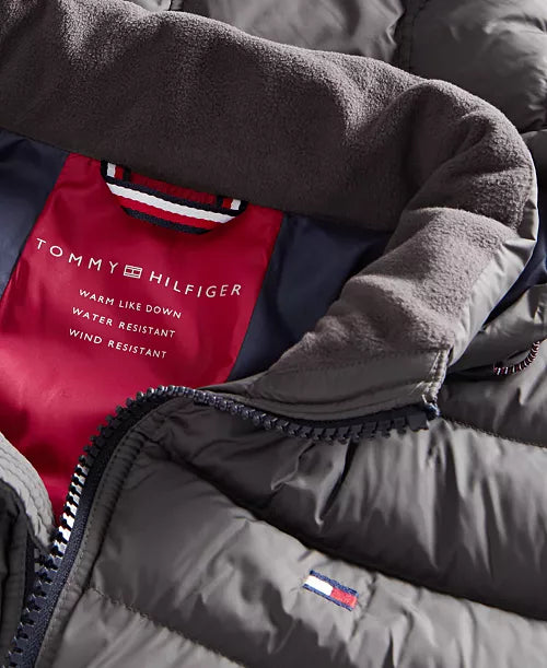 Tommy Hilfiger Men's Puffer Jacket Hooded Water and Wind Resistant Puffer Jacket