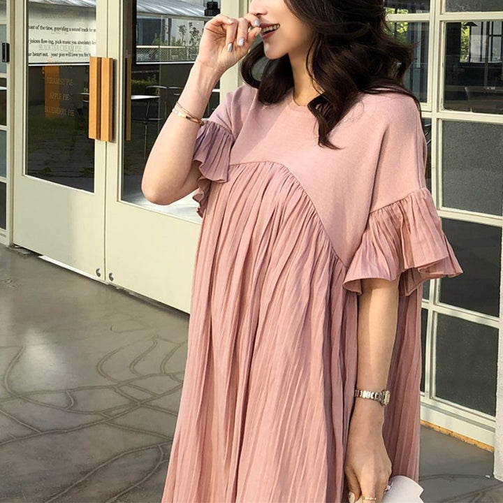 Ruffle Pleats Linen dress