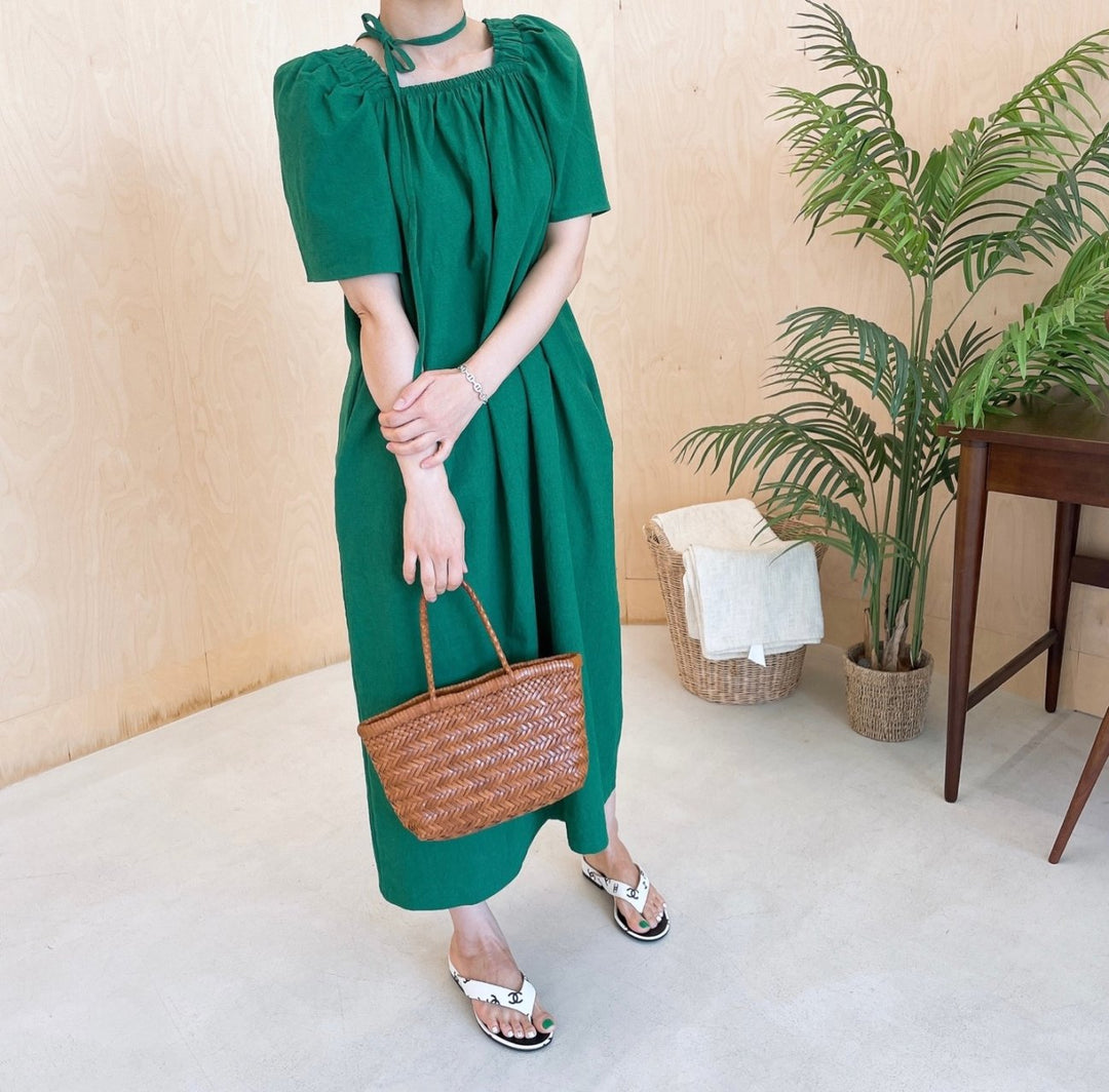 Square neck Linen Dress