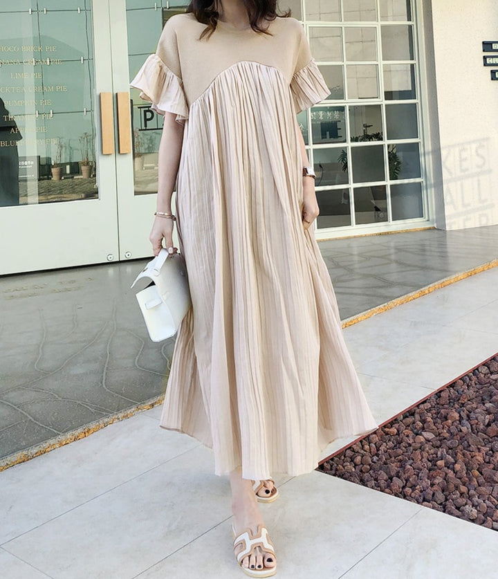 Ruffle Pleats Linen dress