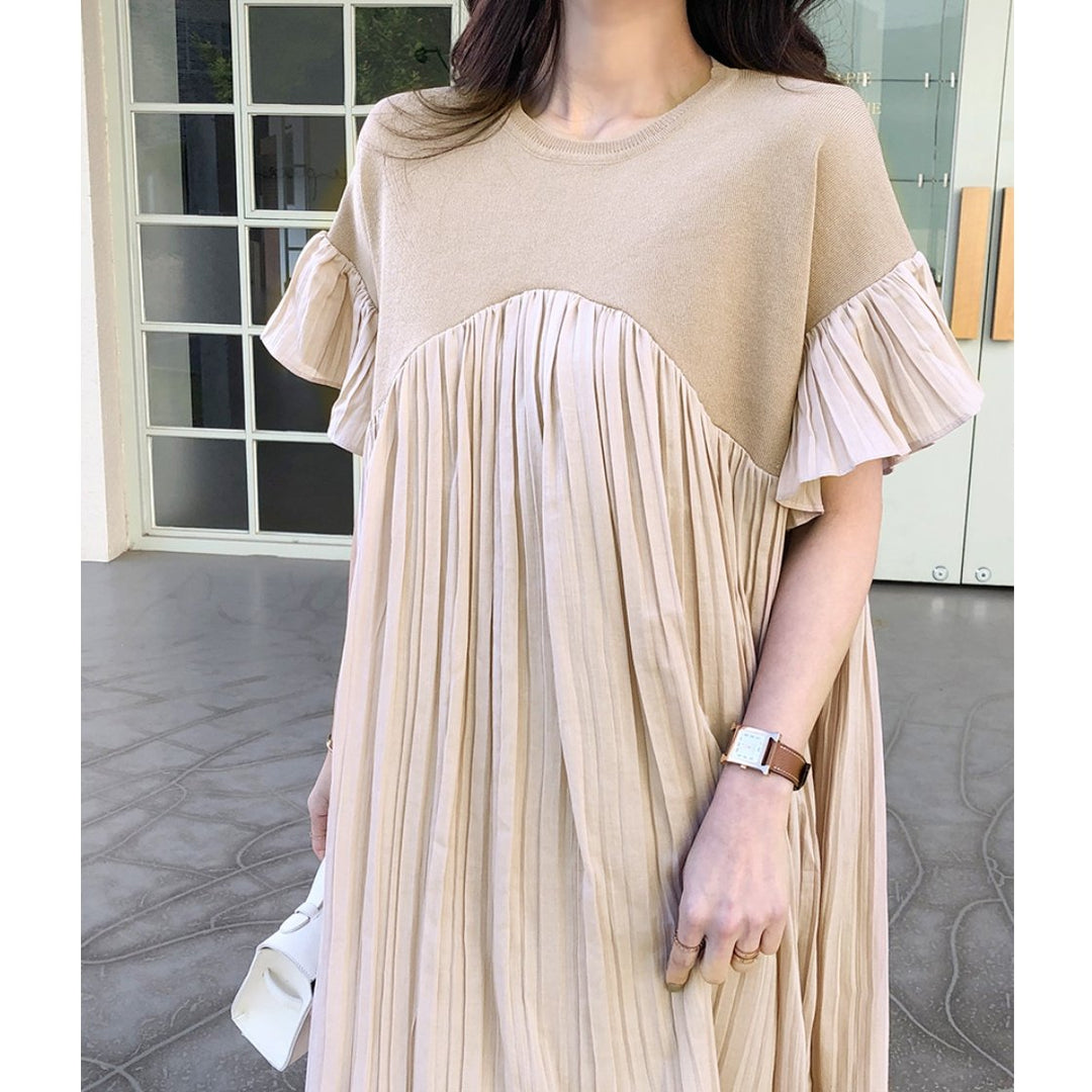 Ruffle Pleats Linen dress