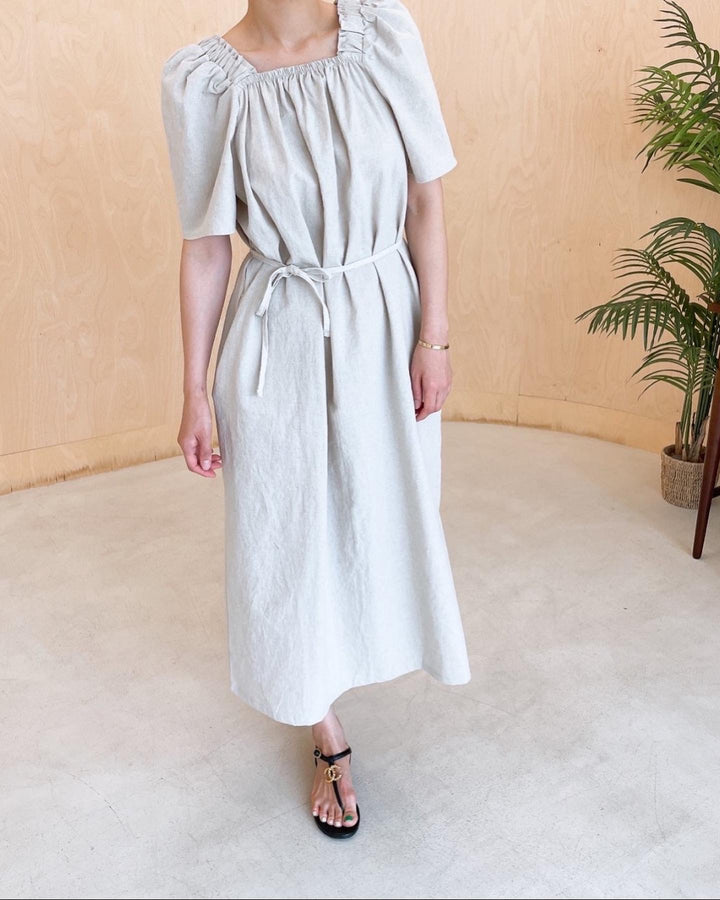 Square neck Linen Dress