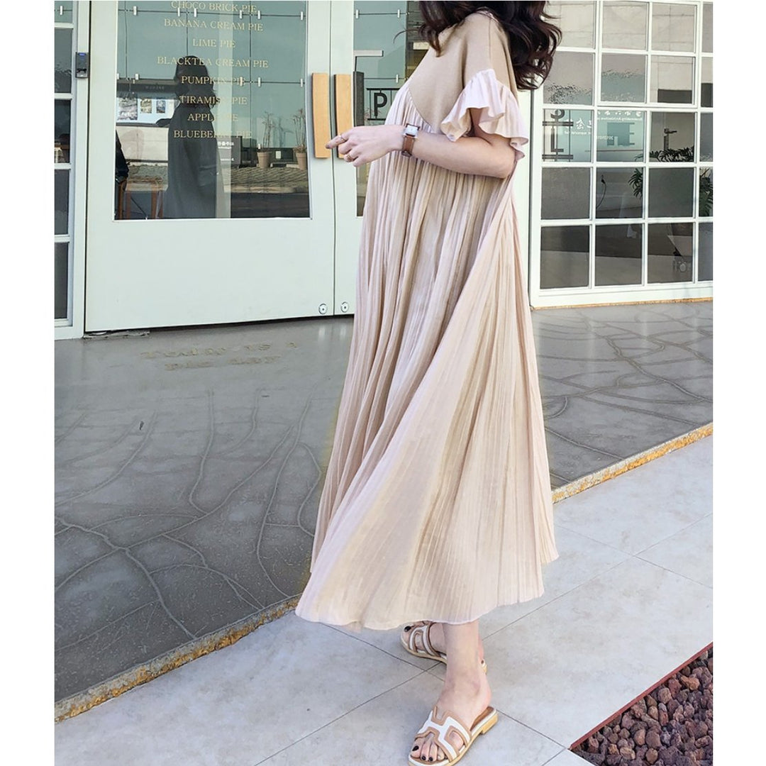 Ruffle Pleats Linen dress