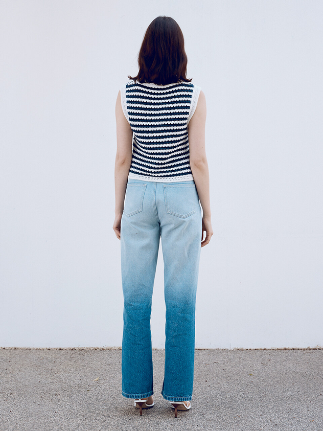 Wide Horizontal Gradient Jeans