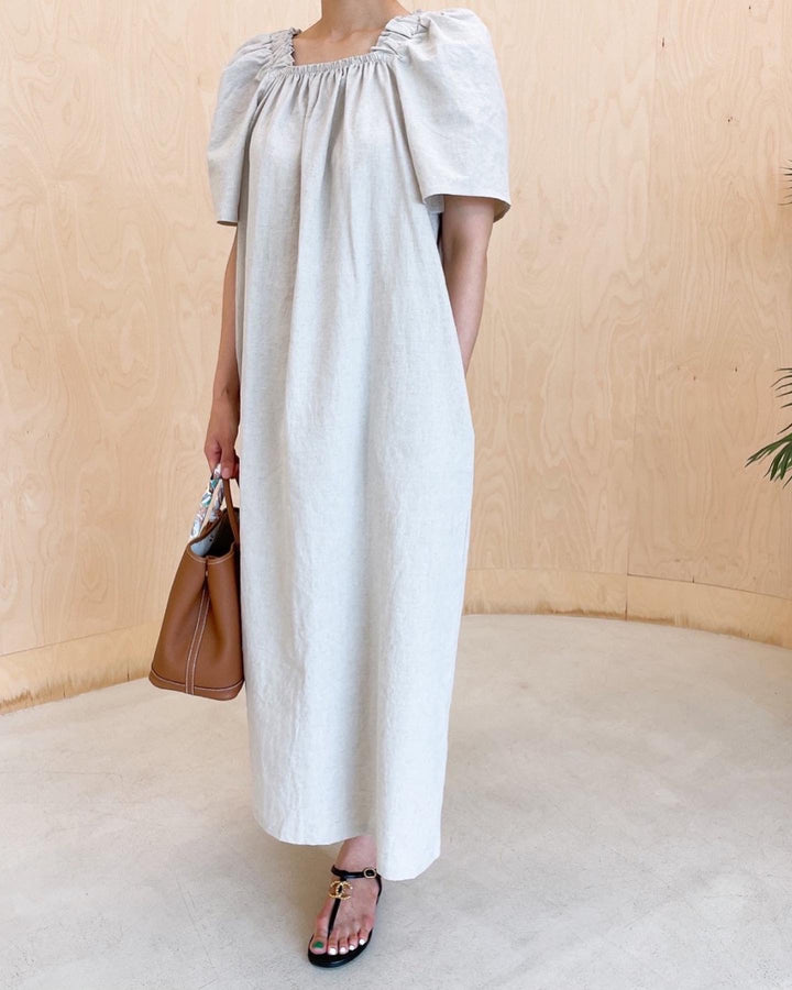 Square neck Linen Dress