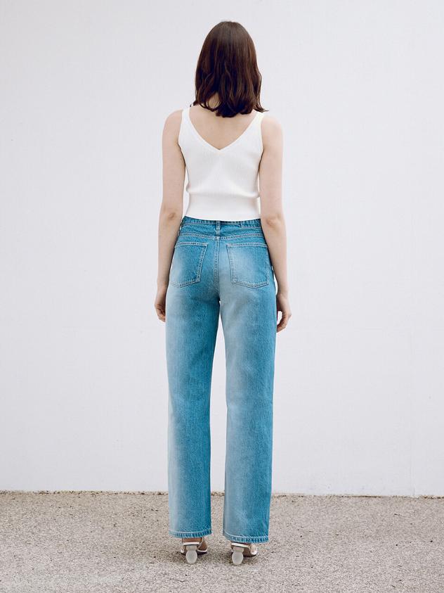 Wide Vertical Gradient Jeans