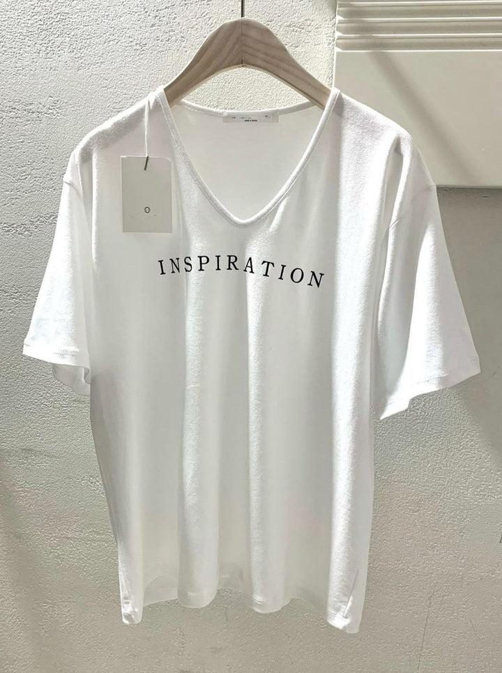 Inspo V-neck Lettering T-shirt