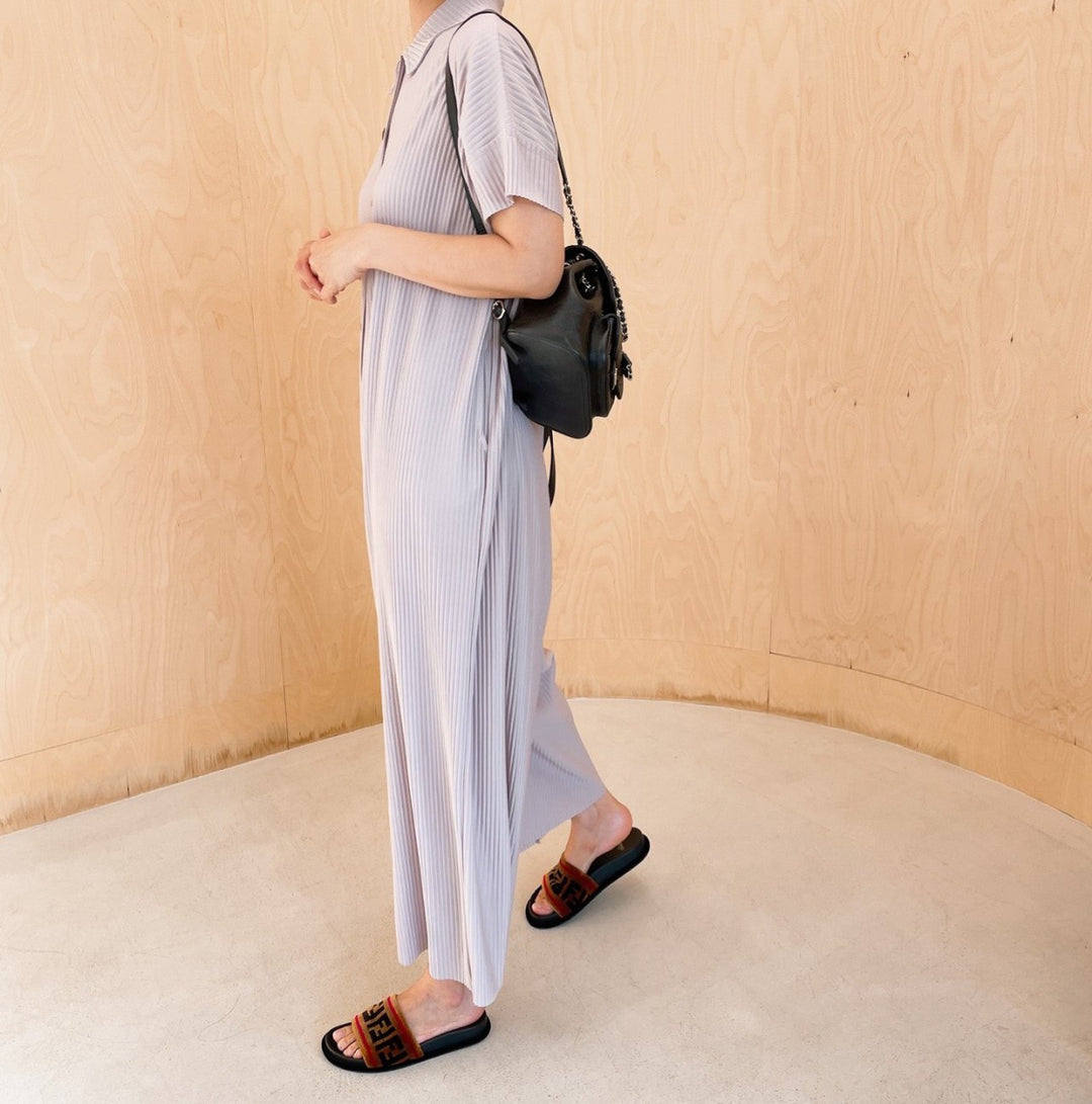 Pleated** Button Down Wide Jumpsuit