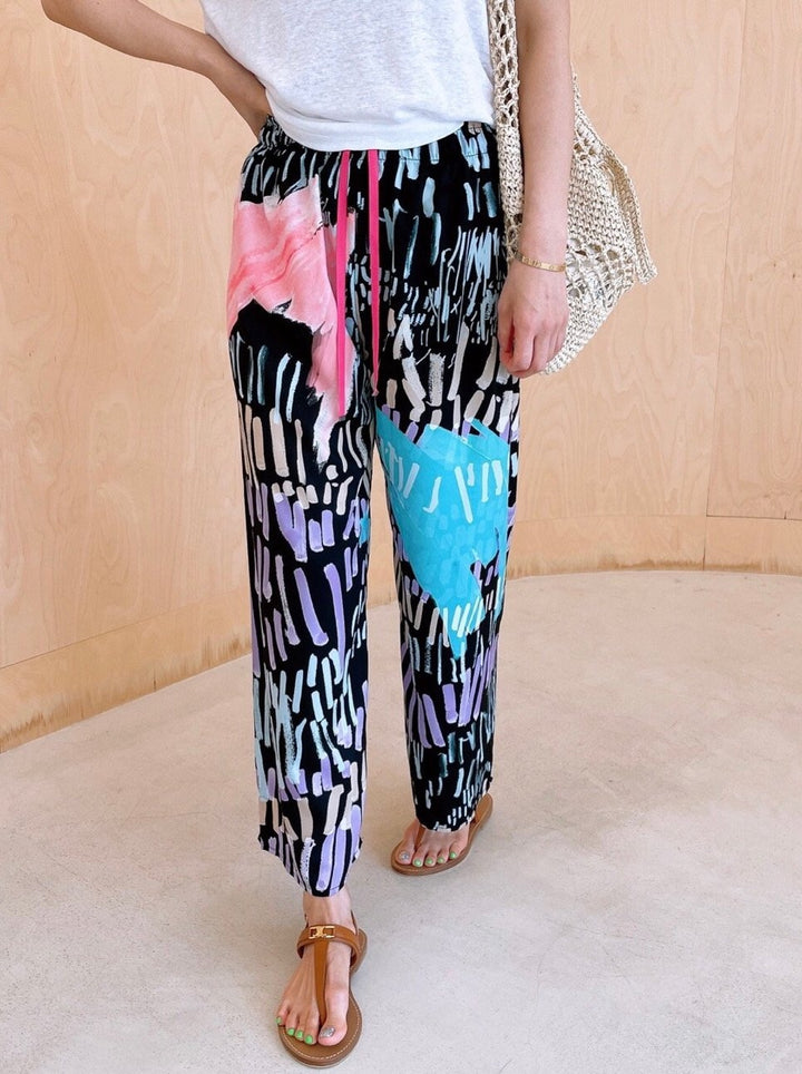 Paint Brush Pattern Summer Pants