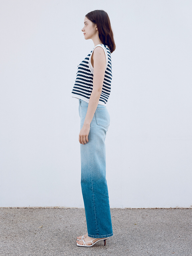 Wide Horizontal Gradient Jeans