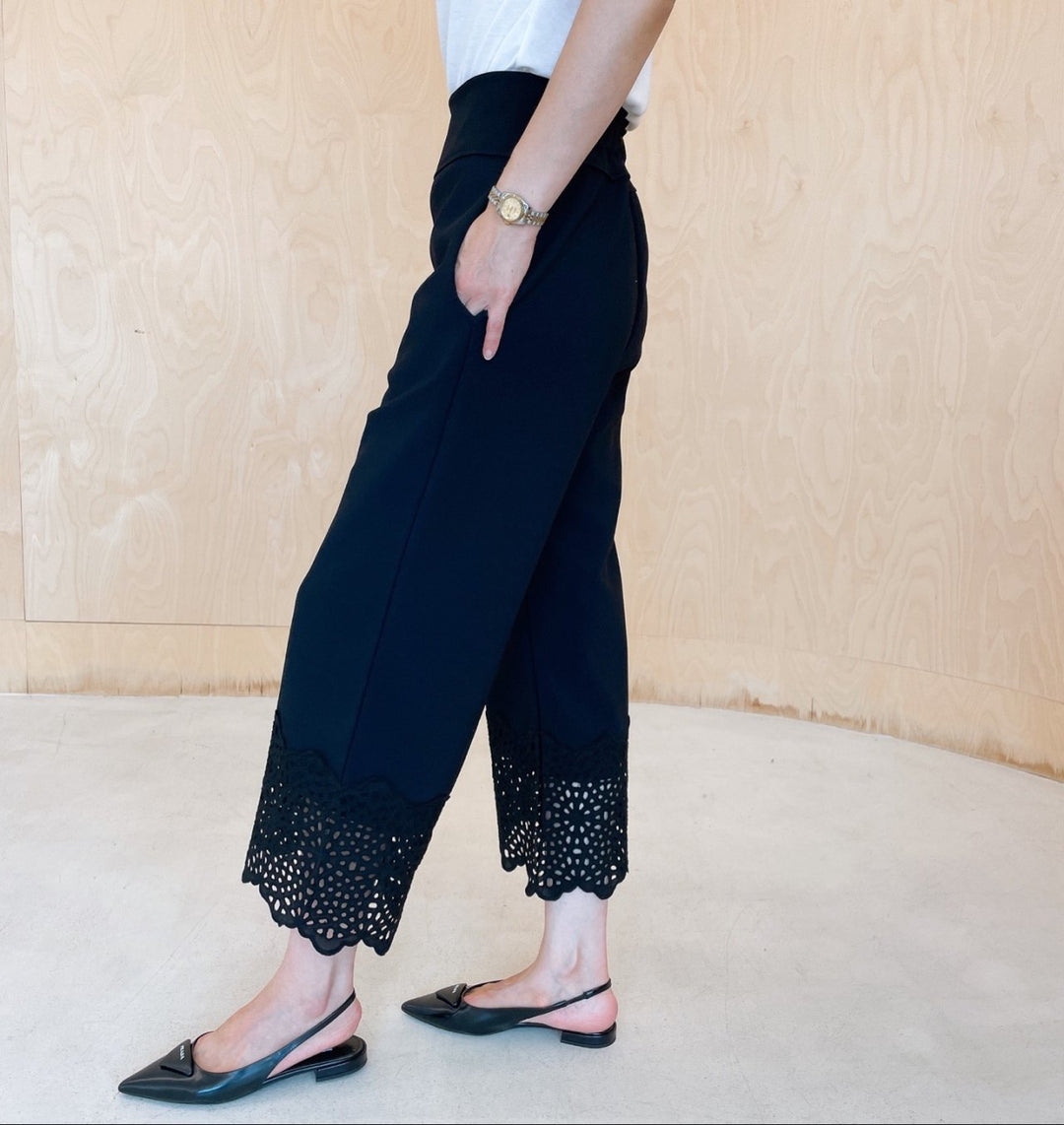 Lace Trimmed Crazy Span Pants