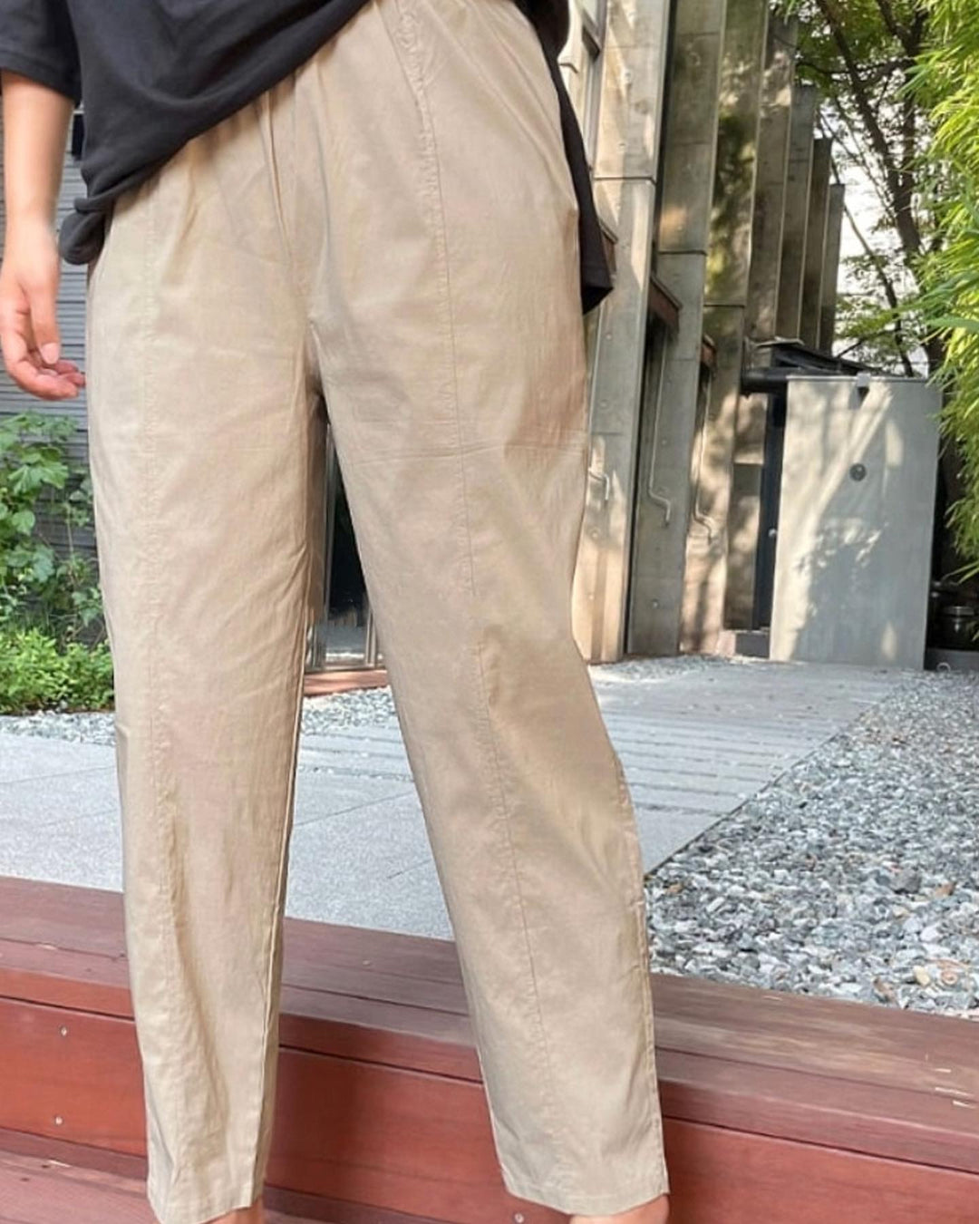 Nylon Stitch point Straight Pants