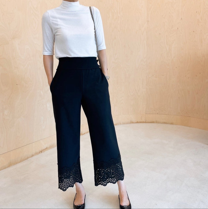 Lace Trimmed Crazy Span Pants