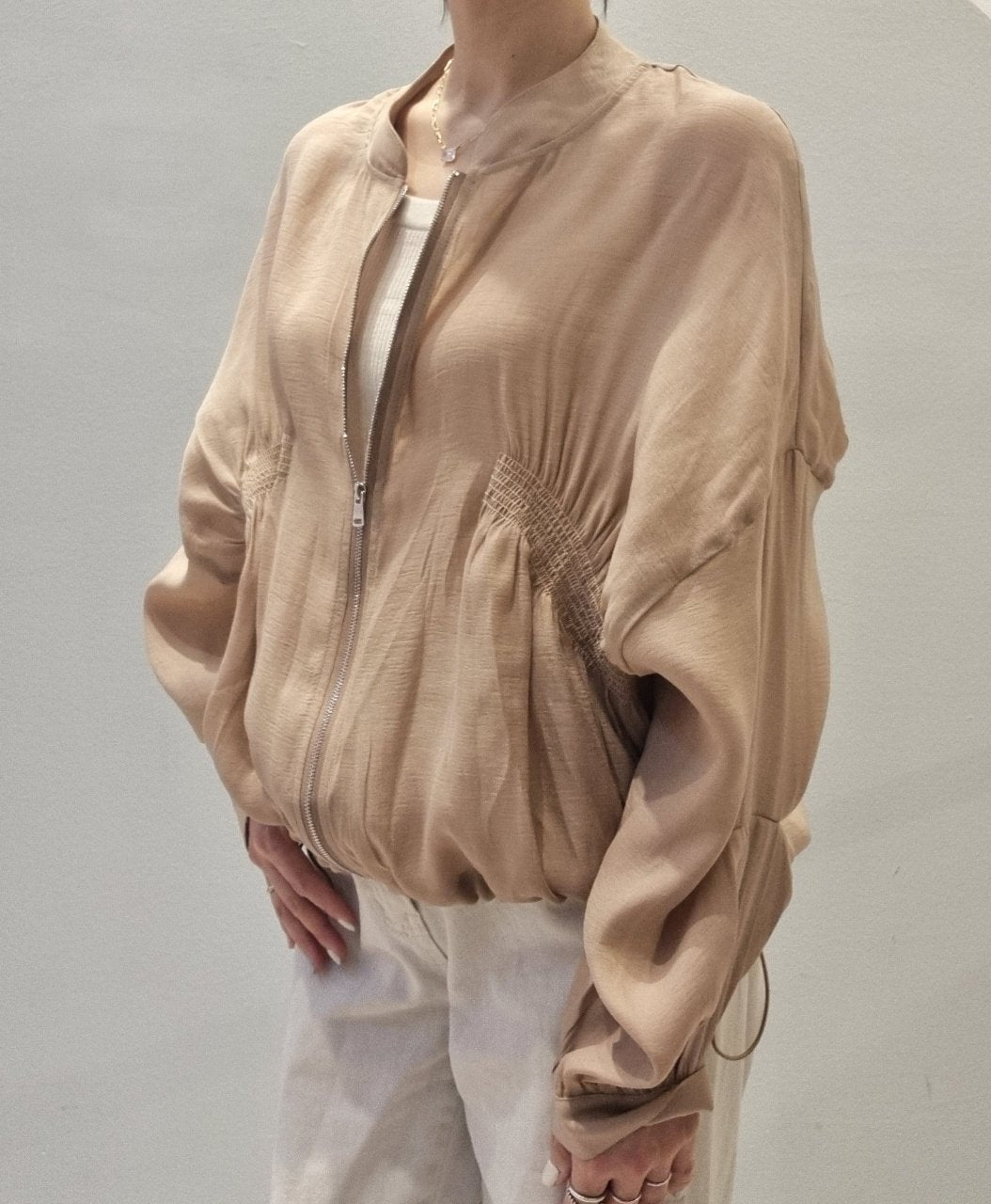 Organza String Zip up Jacket