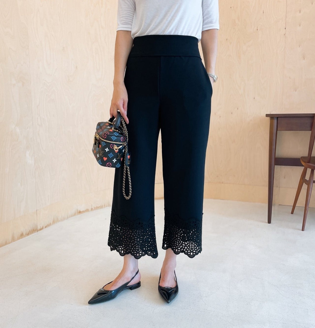 Lace Trimmed Crazy Span Pants