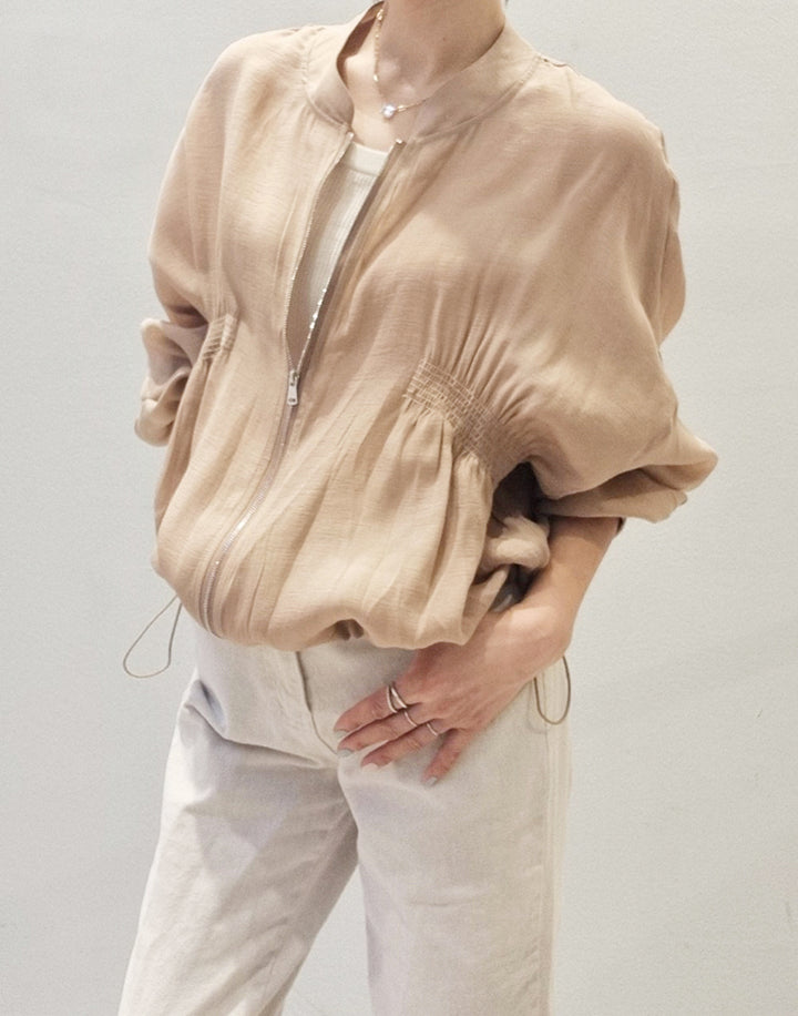 Organza String Zip up Jacket