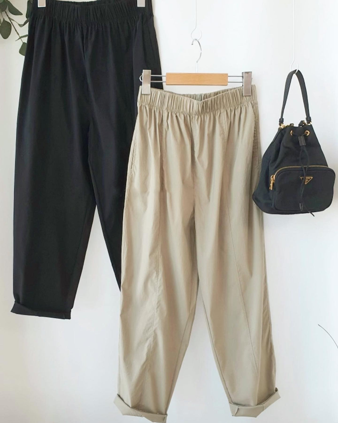 Nylon Stitch point Straight Pants