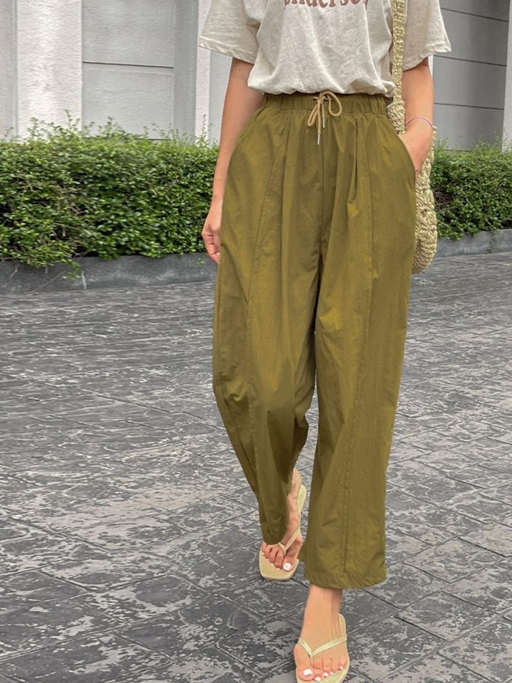 Nylon Wide Banding Pants