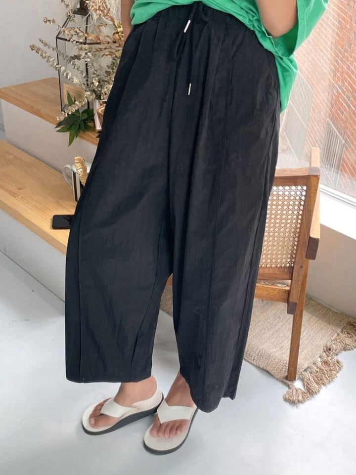 Nylon Wide Banding Pants