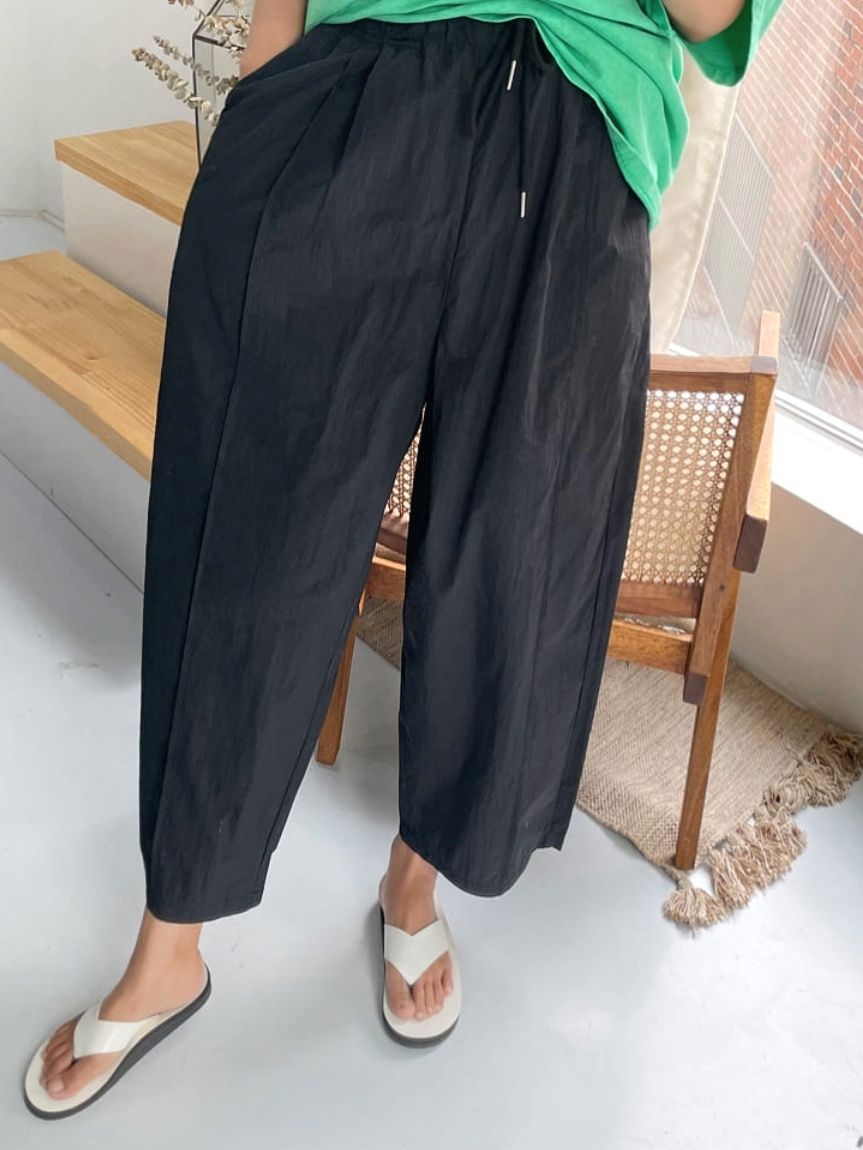 Nylon Wide Banding Pants