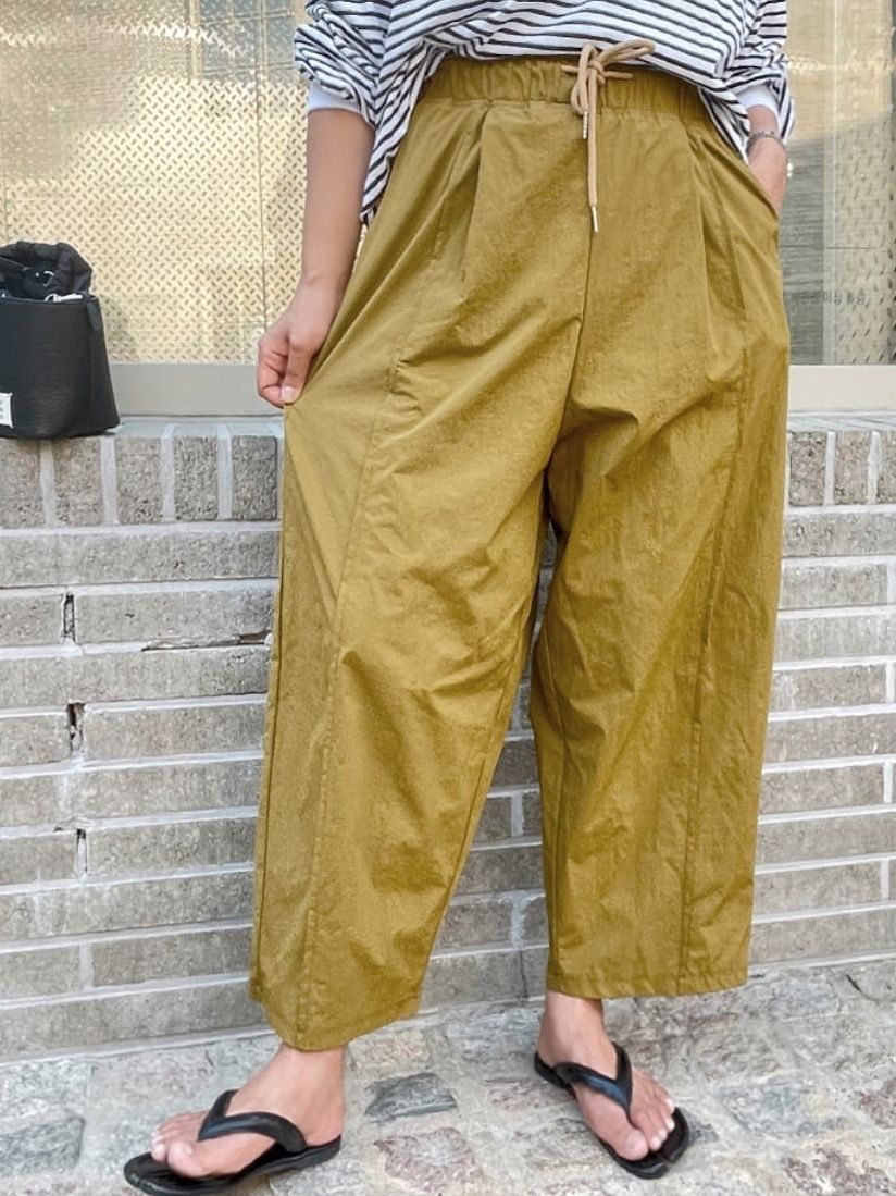 Nylon Wide Banding Pants