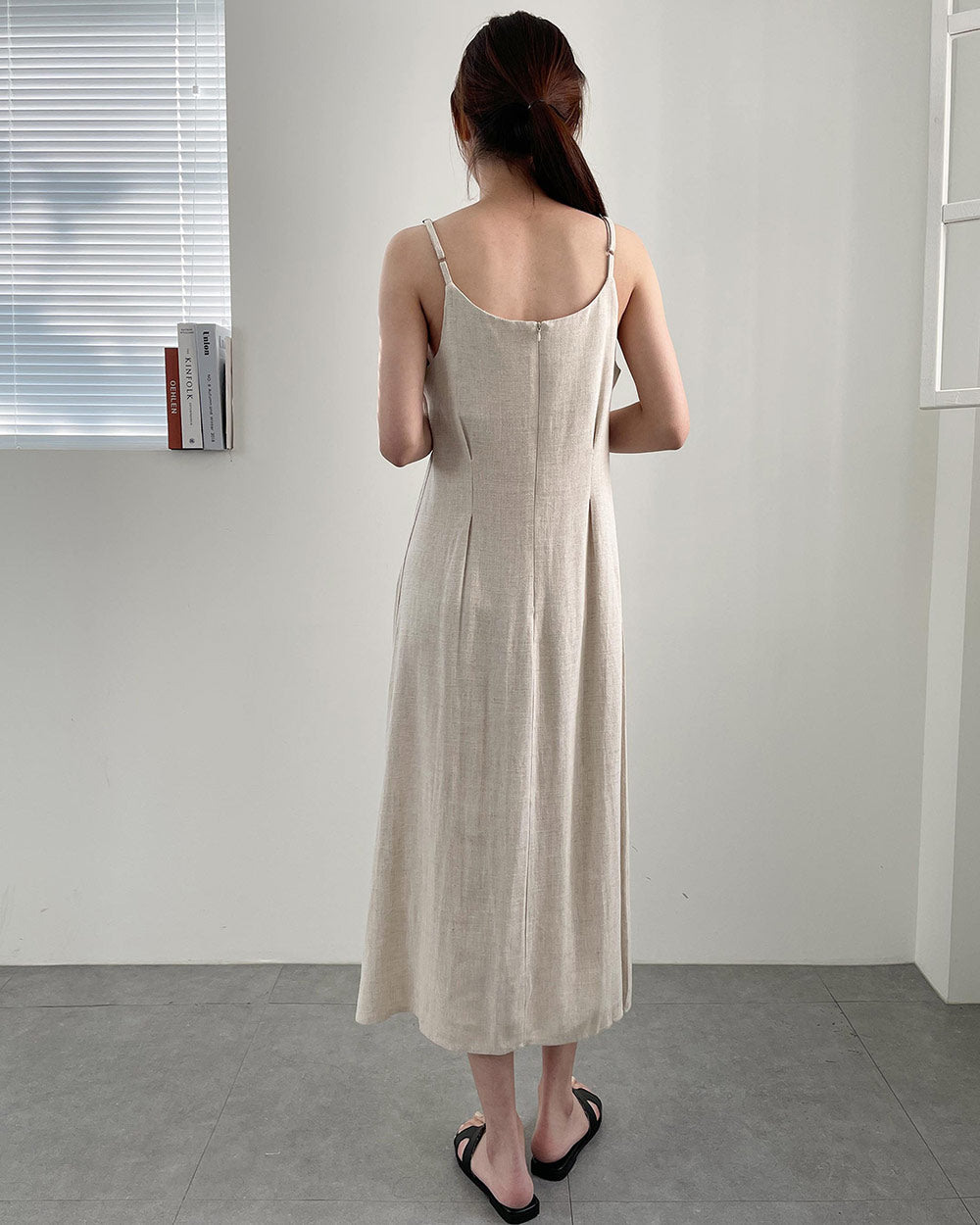 Linen jacket & dress set Black / One Size Linen jacket & dress set Black / One Size
