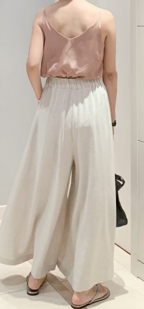 Linen Wide Skirt Pants