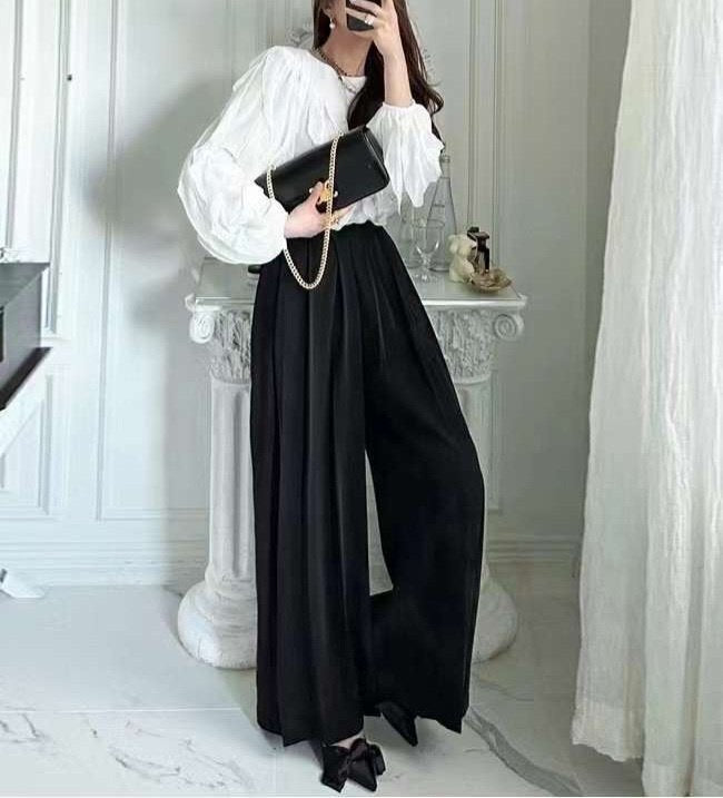 Wide Pleated Maxi Pants