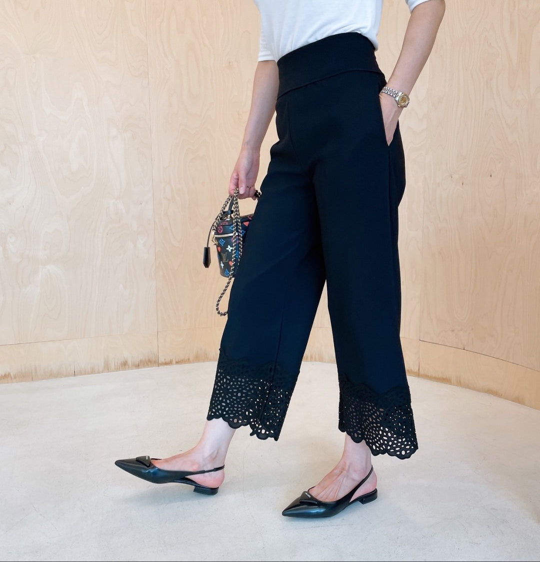 Lace Trimmed Crazy Span Pants