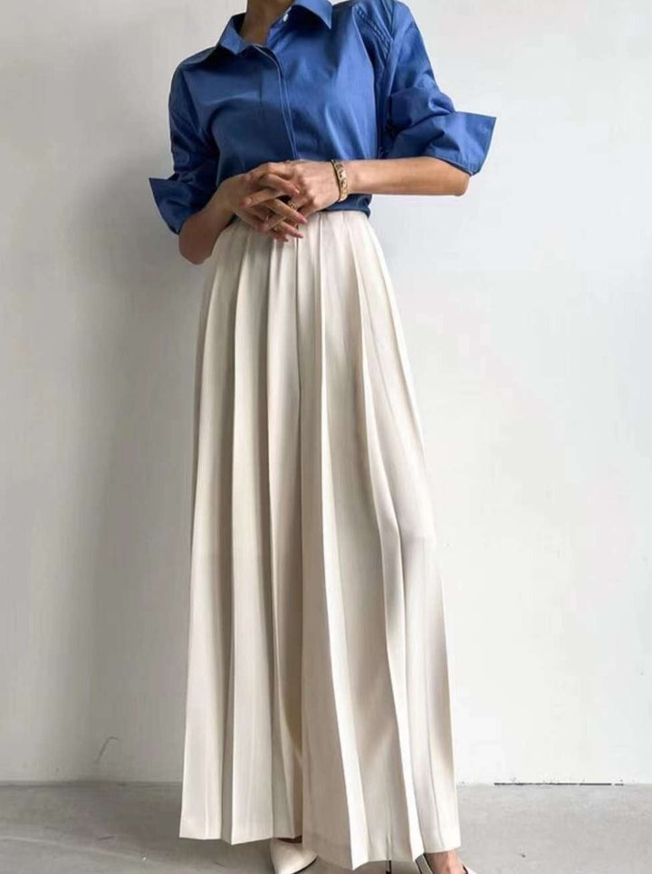 Wide Pleated Maxi Pants