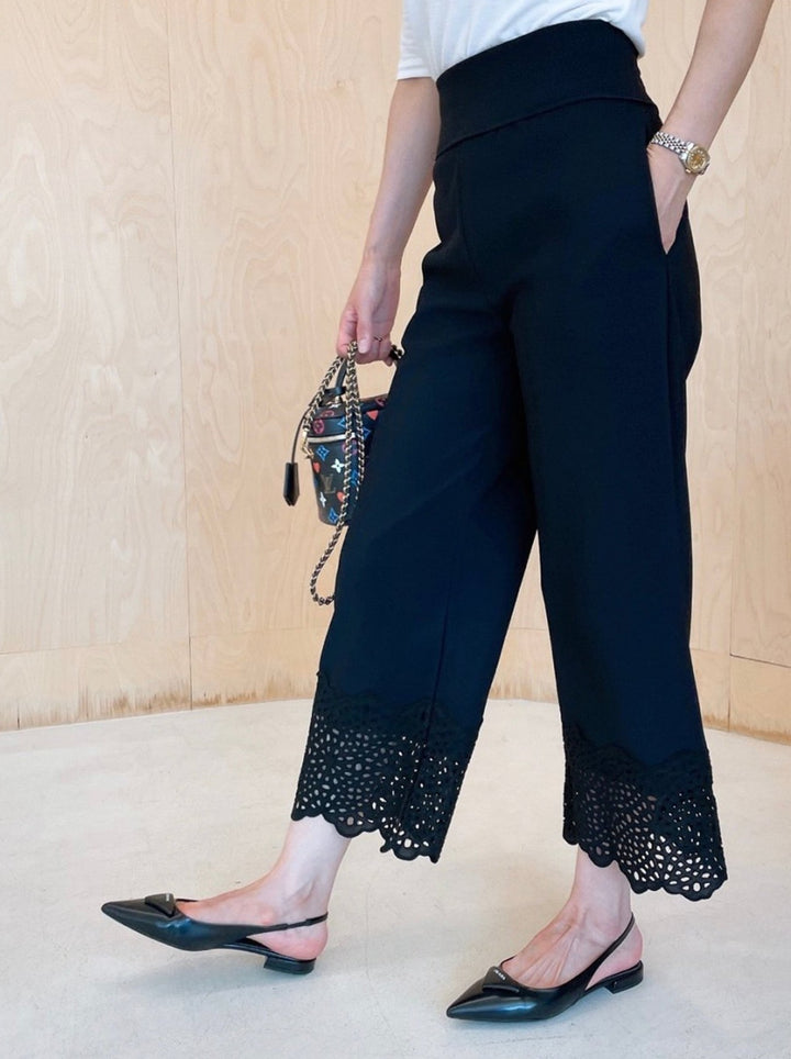 Lace Trimmed Crazy Span Pants