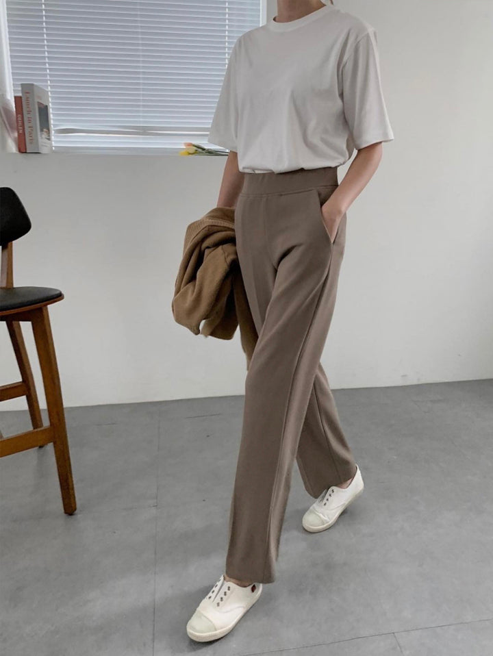 Wide  Band Elastic Slacks